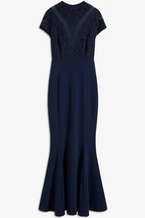 bonprix Abito lungo con pizzo e mesh