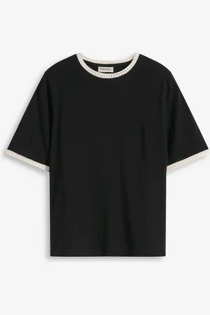 bonprix Maglia con bordo in pizzo