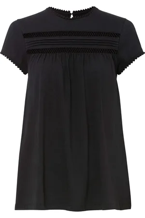 bonprix Maglia in cotone con pizzo