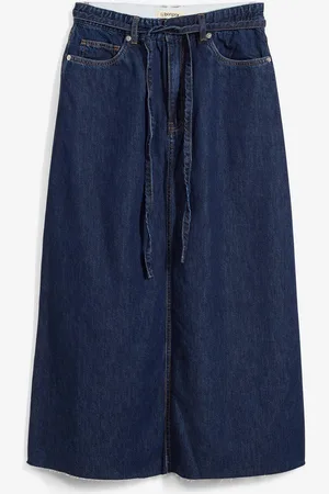 bonprix Gonna midi in jeans super soft, vita media