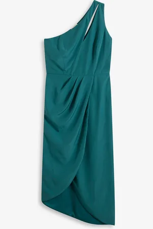 bonprix Abito in satin con drappeggio