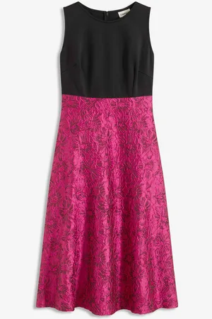 bonprix Abito midi con gonna in jacquard lucido