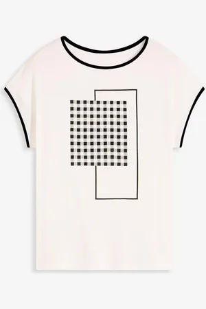 bonprix Maglia con stampa e bordi a contrasto