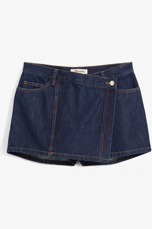 bonprix Gonna pantalone in jeans con effetto a portafoglio