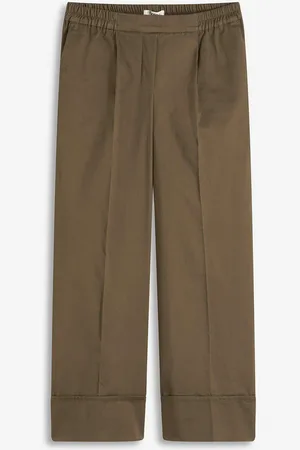 bonprix Pantaloni con pinces in cotone elasticizzato