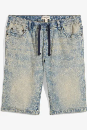 bonprix Bermuda in jeans leggero con elastico in vita, slim fit