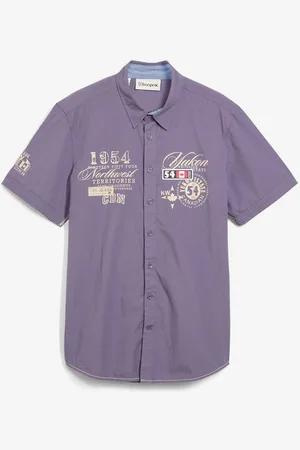 bonprix Camicia a maniche corte con stampe, slim fit