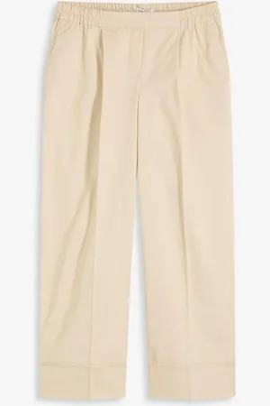 bonprix Pantaloni con pinces in cotone elasticizzato