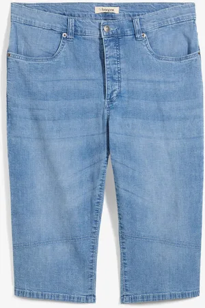 bonprix Bermuda lunghi in jeans elasticizzati, regular fit