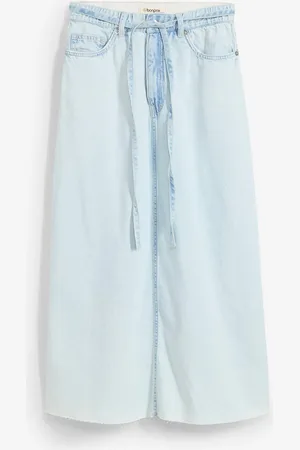 bonprix Gonna midi in jeans super soft, vita media