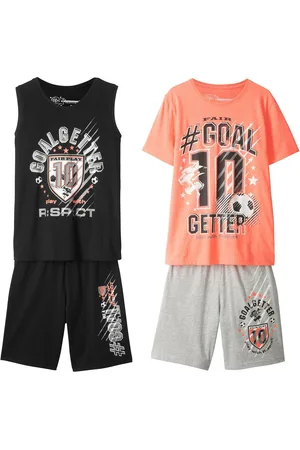 bonprix T-shirt, canotta, 2 bermuda (set 4 pezzi)