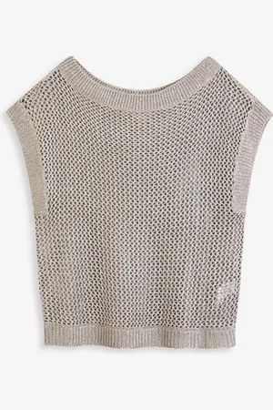 bonprix Maglione traforato in filato a nastro lucido