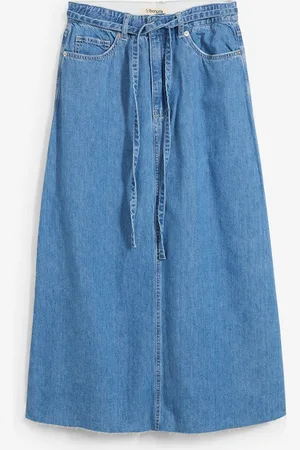 bonprix Gonna midi in jeans super soft, vita media