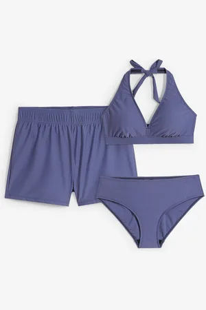 bonprix Bikini con slip e pantaloncini (set 3 pezzi) in poliammide riciclata