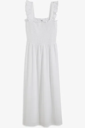 bonprix Abito midi di jersey con dettaglio smock