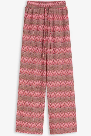bonprix Pantaloni larghi in jersey effetto uncinetto