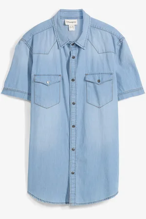 bonprix Camicia a maniche corte in jeans di puro cotone biologico, slim fit