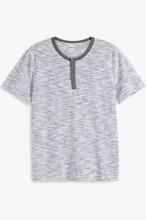 bonprix Maglia serafino a maniche corte in puro cotone