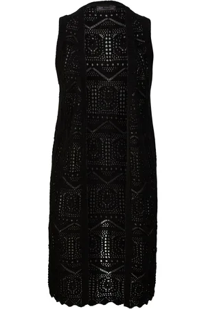 bonprix Gilet lungo in maglia traforata