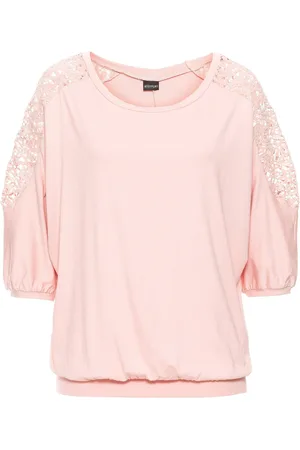 bonprix Maglia oversize con pizzo