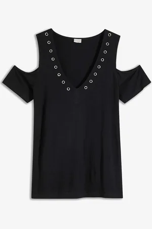bonprix Maglia con cut-out e occhielli