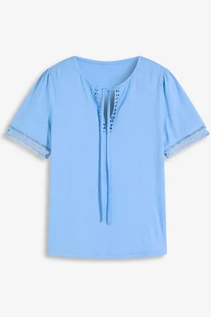 bonprix Maglia lunga con bordi in pizzo