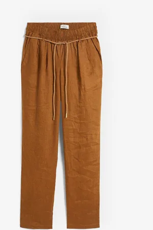 bonprix Pantaloni in puro lino con elastico in vita