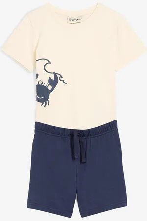 bonprix T-shirt e pantaloni corti in jersey di puro cotone biologico (set 2 pezzi)