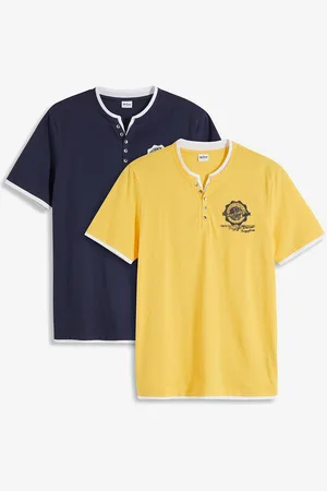 bonprix Maglia serafino a maniche corte in puro cotone biologico (pacco da 2)