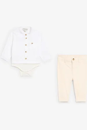 bonprix Camicia a body e pantaloni chino in puro cotone (set 2 pezzi)