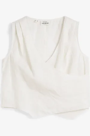 bonprix Top in puro lino con effetto a portafoglio
