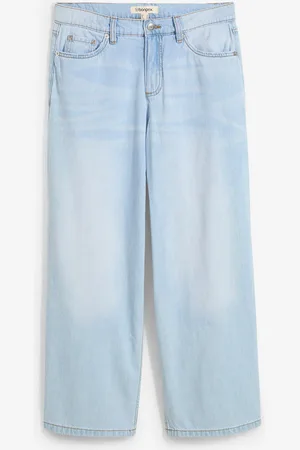 bonprix Baggy jeans cropped ultra morbidi, vita media