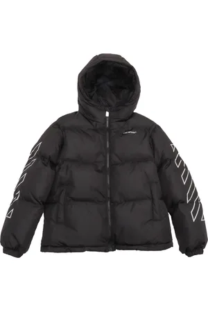 OFF-WHITE Bookish Diag Short Puffer Black - White