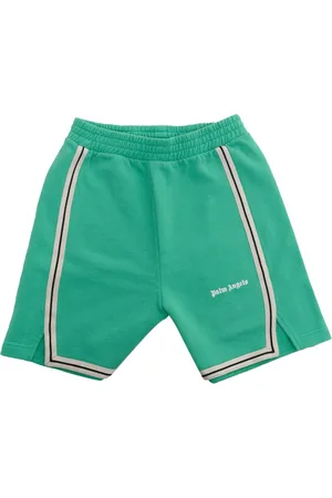 Palm Angels Pantaloncini Verdi Con Logo