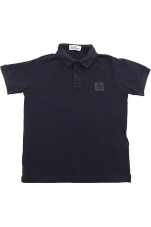 Stone Island Polo Nera Con Logo