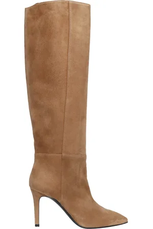 Via Roma Stivali Con Tacco Beige