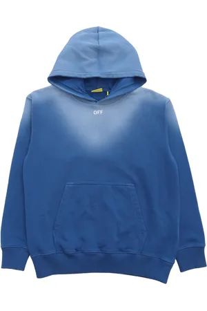 OFF-WHITE Off Stamp Cl Hoodie Bleach Blue - White