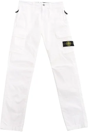 Stone Island Pantaloni Bianchi Con Tasche