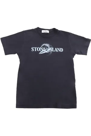 Stone Island T-Shirt Nera Con Stampa Logo