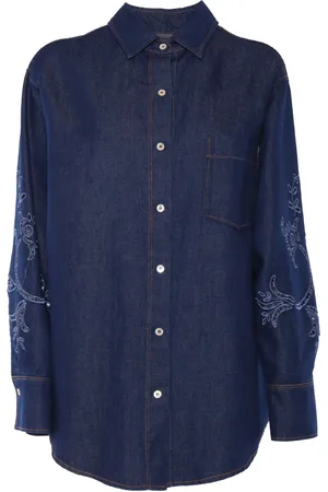 FORTE FORTE Camicia In Denim Over Con Ricami