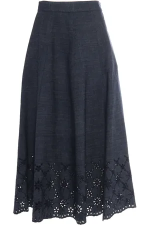 LORENA ANTONIAZZI Denim Skirt With Embroidery