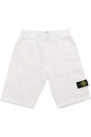 Stone Island Bermuda In Felpa Bianchi