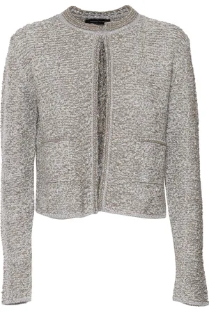 Fabiana Filippi Lurex Tweed Crew Neck Cardigan