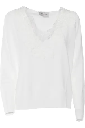 Ermanno Firenze Maglia Bianca Con Pizzo
