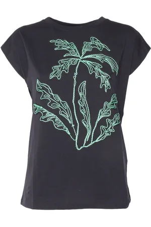 Ermanno Firenze T-Shirt Nera Con Fantasia