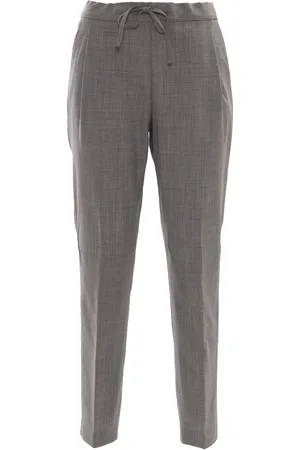 Fabiana Filippi Bistretch Wool Pleated Jogging Trousers With Filo Diam