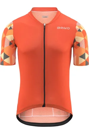 Briko JERSEYKO ABSTRACT - Active Jerseys - Shirt - Uomo - ORANGE POPSICLE-BEIGE ECRU-GREY SMOKED