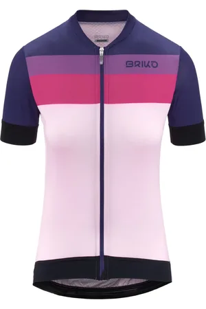 Briko JERSEYKA STRIPE LADY - Active Jerseys - Shirt - Donna - PINK CHERRY-VIOLET EGGPLANT