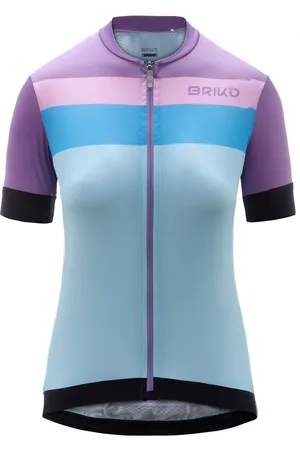 Briko JERSEYKA STRIPE LADY - Active Jerseys - Shirt - Donna - Azure Ice-Violet Bilberry
