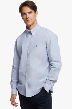 Brooks Brothers Camicia Sportiva Milano Slim Fit In Oxford Stretch Non-iron, Colletto Button-down - Uomo Camicie Sportive Xs